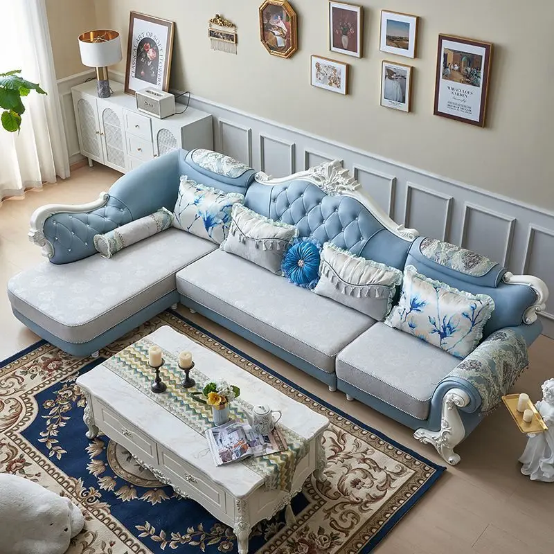 Sofa corner combination living room furniture size apartment fabric technology cloth