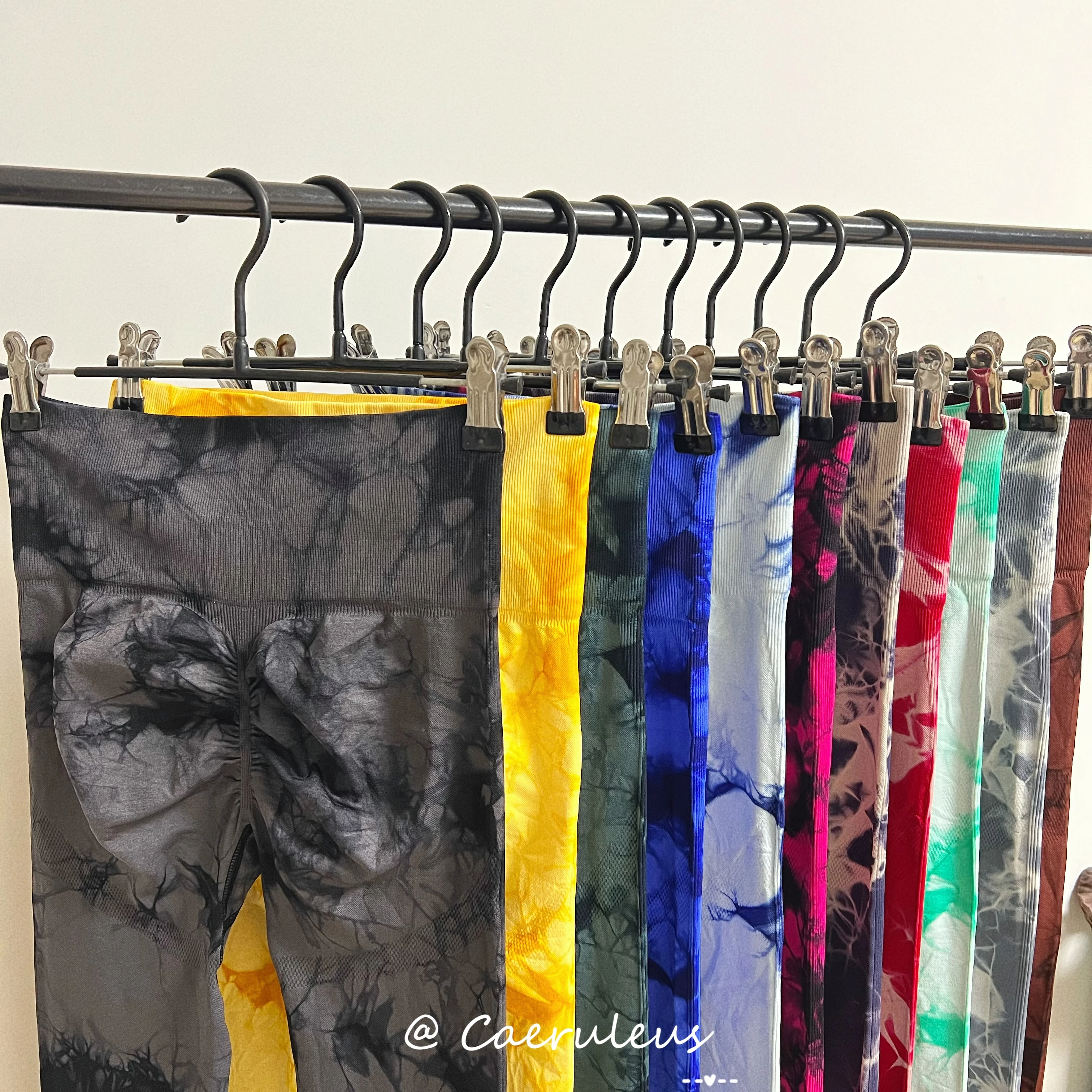 Frauen Athletische Tie Dye Gym Leggings Butt Lifting Workout Dicke Elastische Yoga Hosen Fitness Sport Hohe Taille Training Strumpfhosen – Detail 2