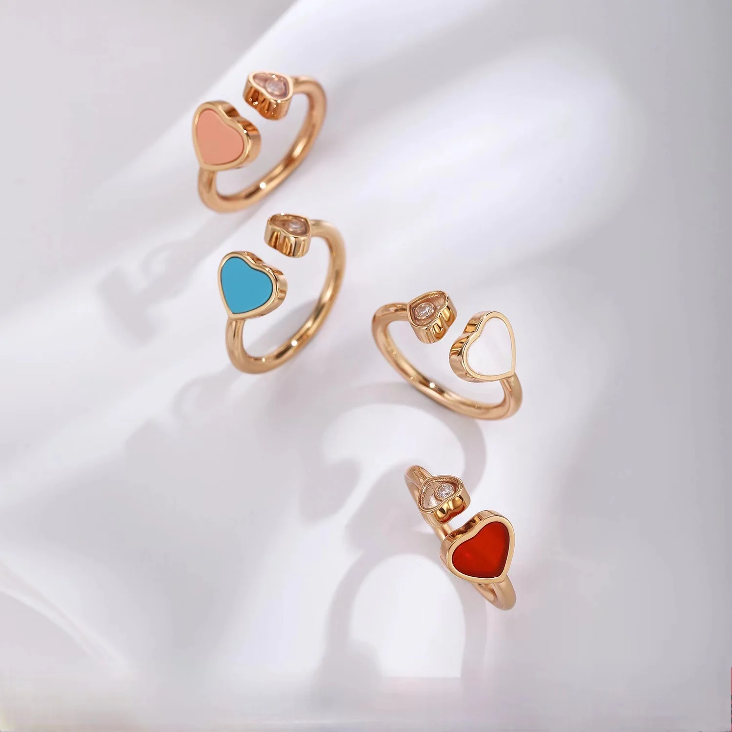 

One ring hides one heart, multi-color Beimu wedding anniversary heart-shaped class adjustment ring, women's jewelry gift