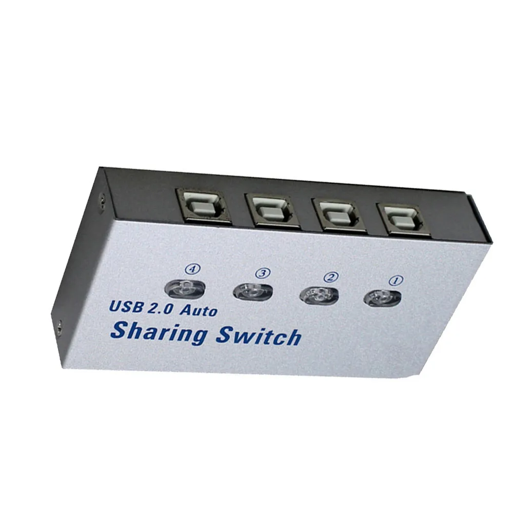 

4 Port USB 2.0 Sharing Switch Device for Printer Scanner Curve Plotter Automatic Box for Small Office Home Use Computer