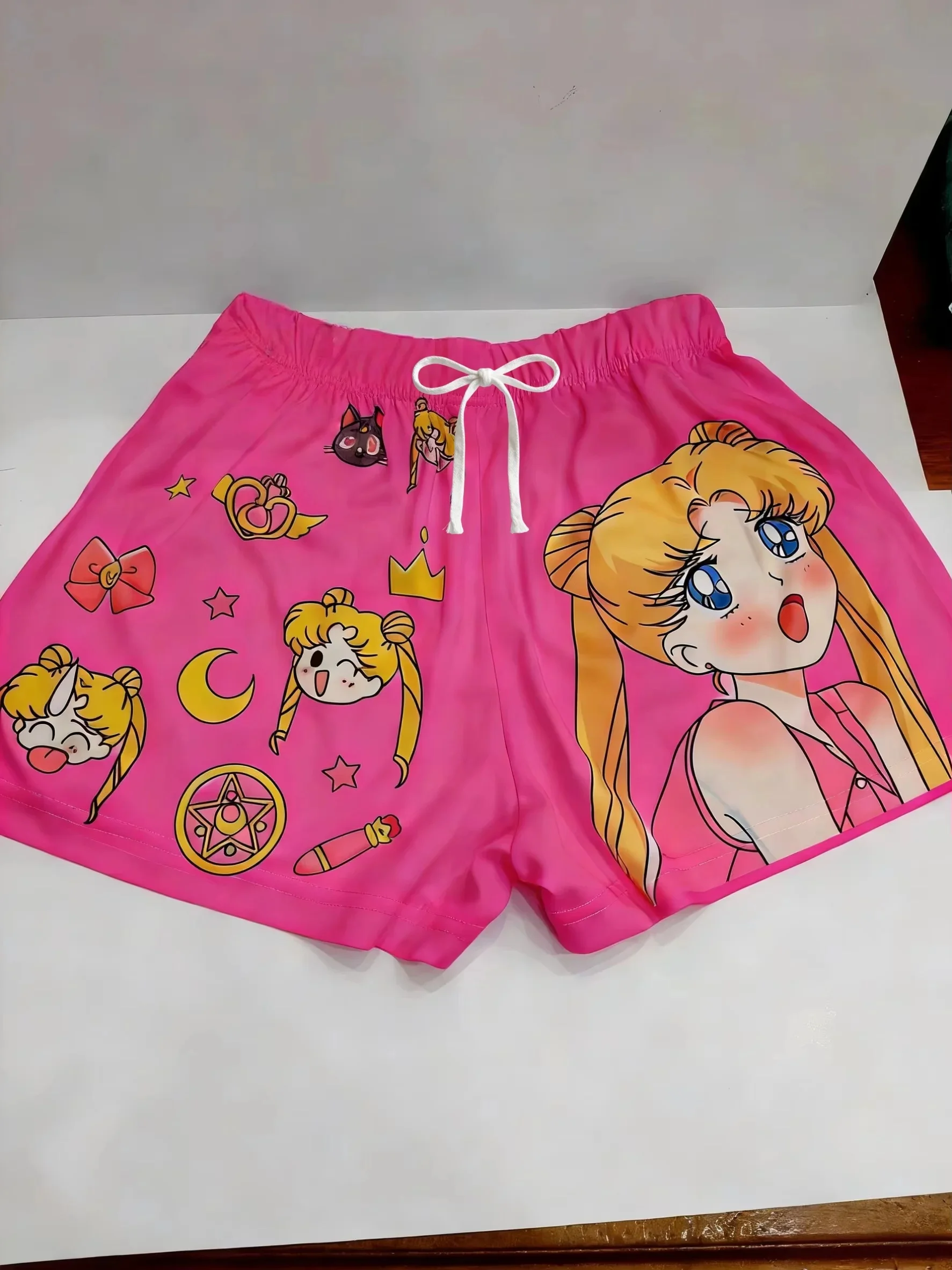 Sweet, Cool, Beautiful Guardian Moon Summer Adult and Children's Anime 3D Printing Casual Street Sports Parent Child Shorts Y2K