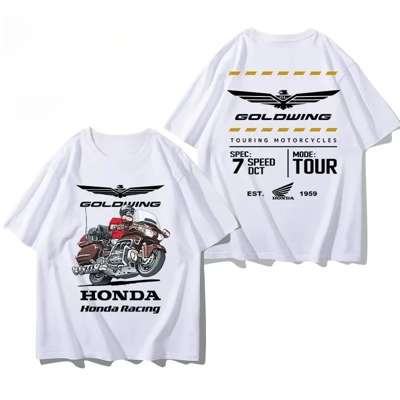 

Лето Honda 2025 года с короткими рукавами для верховой езды, гоночная одежда для бездорожья, мужская и женская мотоциклетная верхняя одежда GL1800 с золотыми крыльями