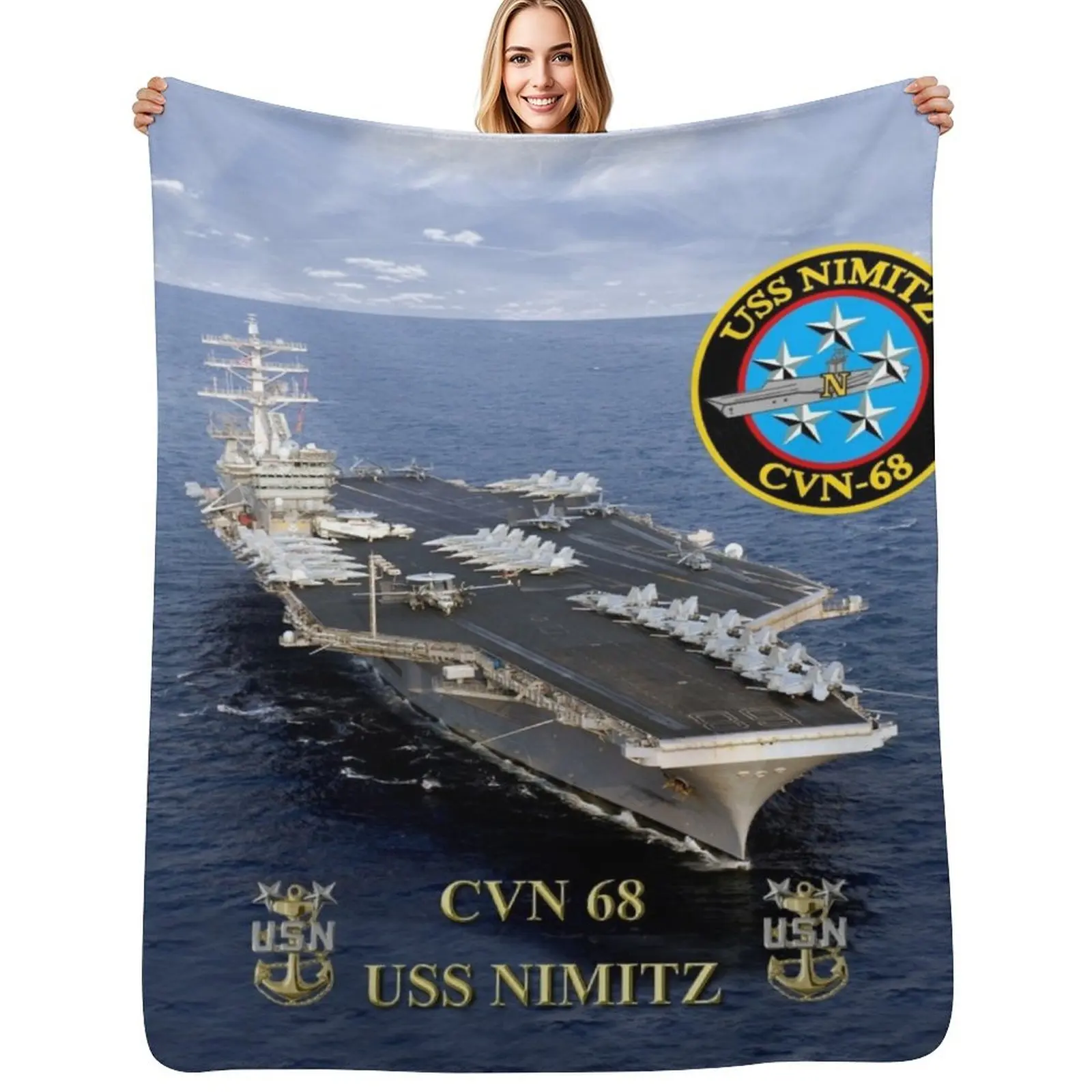 

CVN-68 USS Nimitz Throw Blanket sofa bed Vintage Picnic Soft Beds Blankets