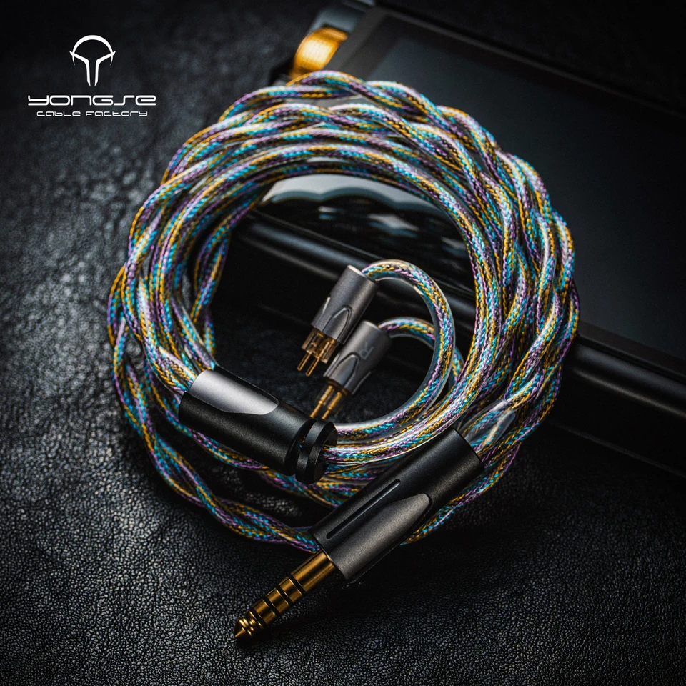 Yongse Neonova Pure Silver+Silver Plated Single Crystal Copper Coaxial Structure Earphone Cable