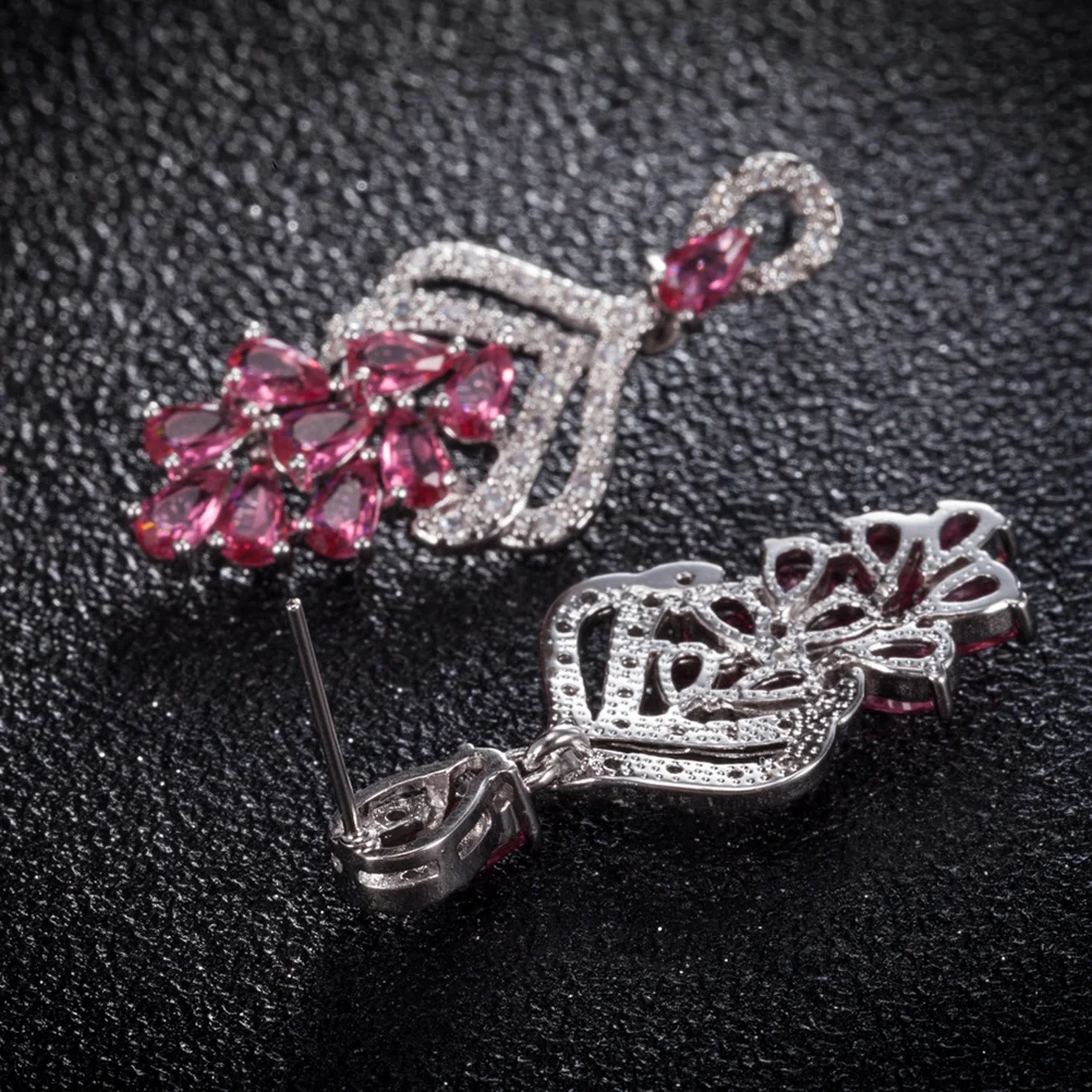 

Pink Zircon Ear Studs Stylish Micro-Clayed Earrings For Women Daily Party Jewelry Gift Fashion Ear Rings