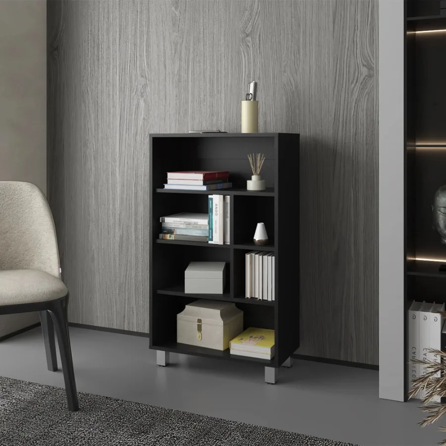 

Black Bookcase with Six Shelf