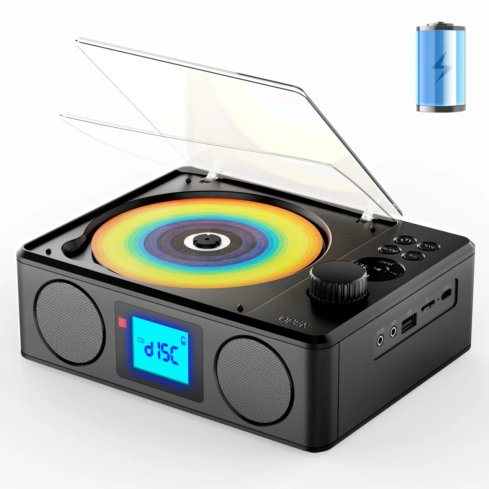 Bluetooth Lautsprecher Radio Tragbares FM Stereo Tischradio mit Kopfhöreranschluss