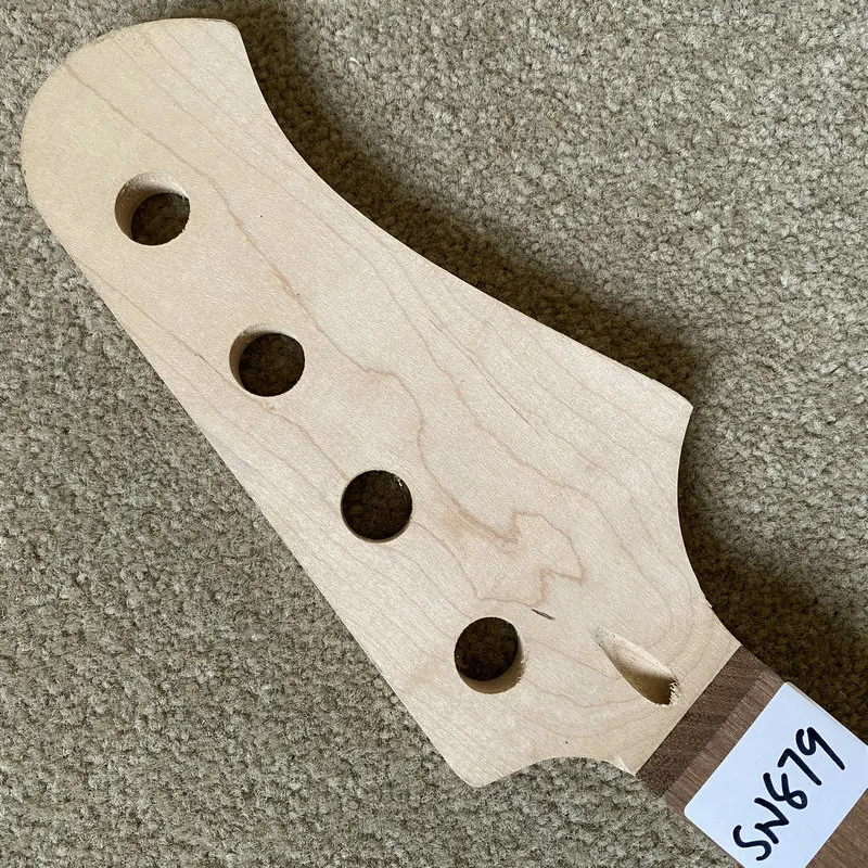 SN879 Unfinished Bass Guitar Neck 4 Strings without FRETS Maple+Rosewood for DIY Right Hand Custom Order - view 2