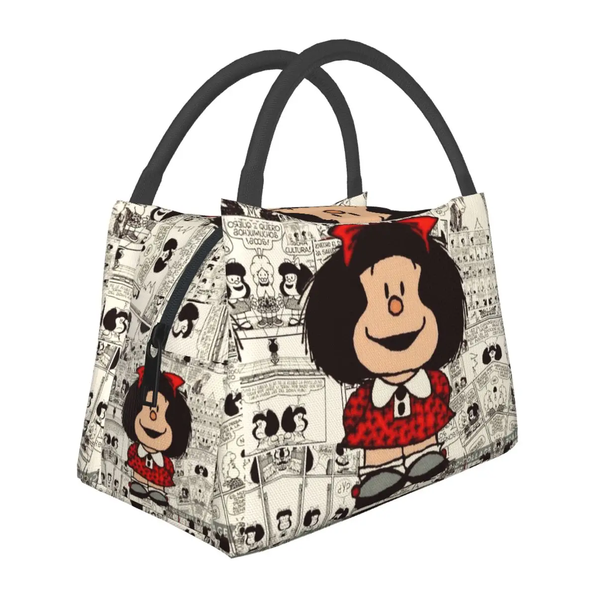 Mafalda-bolsas de almuerzo con aislamiento térmico para mujer, bolso de mano portátil para oficina, Picnic y viaje