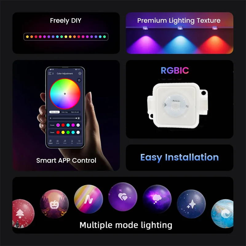 أضواء خارجية دائمة 300FT الذكية RGB Eave ضوء APP التحكم عن بعد LED سلسلة ضوء IP67 مقاوم للماء للديكور الخارجي للمنزل #4