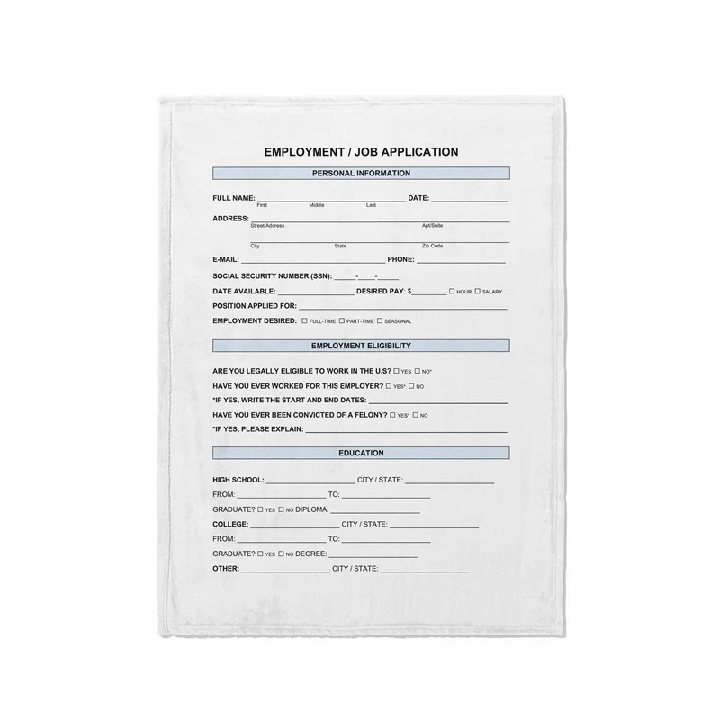 

Gaslight Gatekeep Girlboss Employment Job Application Form Meme Throw Blanket for Women Men Girls Boys Kids Pets Dogs Cats Couch