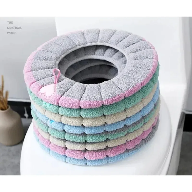 General Winter Warmer Toilet Seat Cover Thick Fleece Comfortable Baby Kids Potty Seats Pad Washable Case Bathroom Accessories