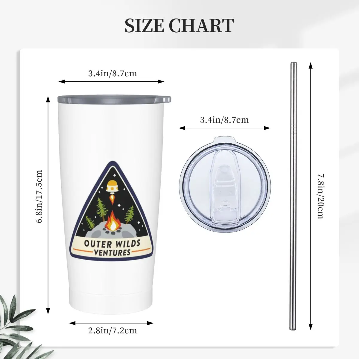 Outer Wilds Ventures Patch Stainless Steel Tumbler Vacuum Insulated Mug Thermal Cold Cups Straw With Lid 20oz