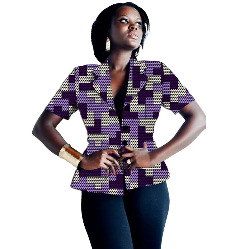 

Женские пиджаки с африканским принтом, летний пиджак с короткими рукавами, барвистые тенденции в стиле Анкары, праздничная одежда на заказ