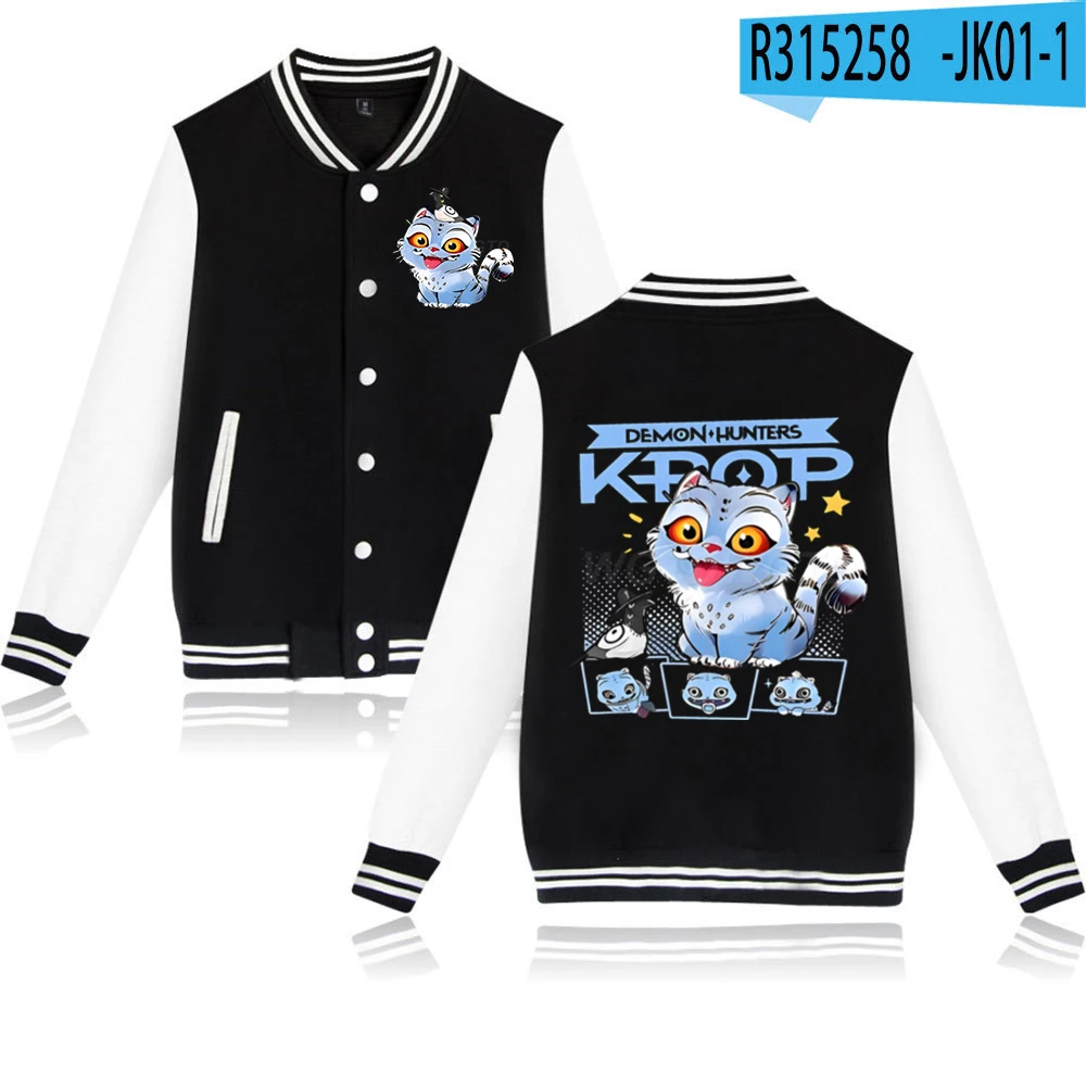 

Derpy Tiger KPop Demon Hunters Бейсбольная форма Куртка для девочек и мальчиков Пальто Детская одежда Модная повседневная верхняя одежда Подарочные топы для фанатов