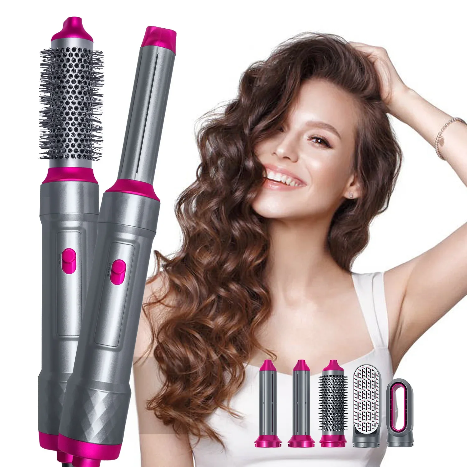 Hair Dryer Brush,5 in 1 Multi Hair Styler,Negative Ionic Hair Dryer Fast Drying, Curling Volumizing Straightening Waves Styling