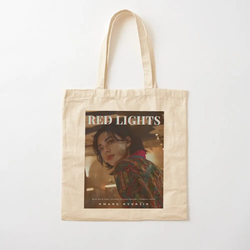 hyunjin's red lights Tote Bag foldable reusable bag Gift bag handbag