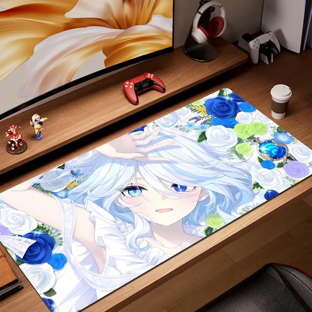

New Pretty Furina Rubber Mousepad Game Office PC Kawaii Girl Desk Mat Genshin Impact Keyboard Pad Laptop Mice Mat Carpet