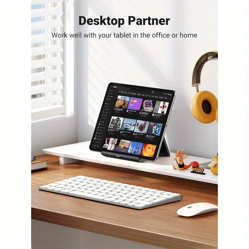 Suporte portátil ajustável do telefone da tabuleta-base dobrável do desktop com braçadeira estável, material pp durável, estabilidade forte do dispositivo