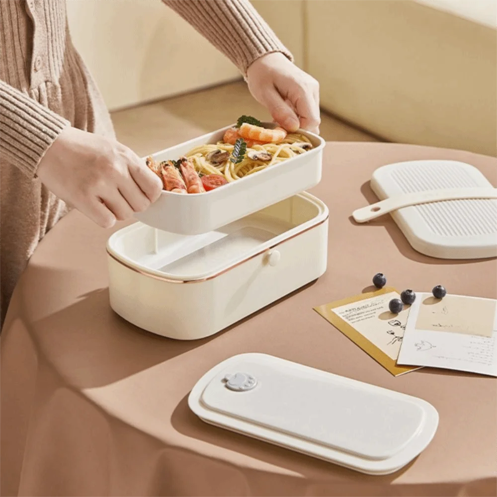 

Japanese Style Electric Lunch Box Divided Leak-proof Heated Lunch Box Detachable Liner Large Capacity