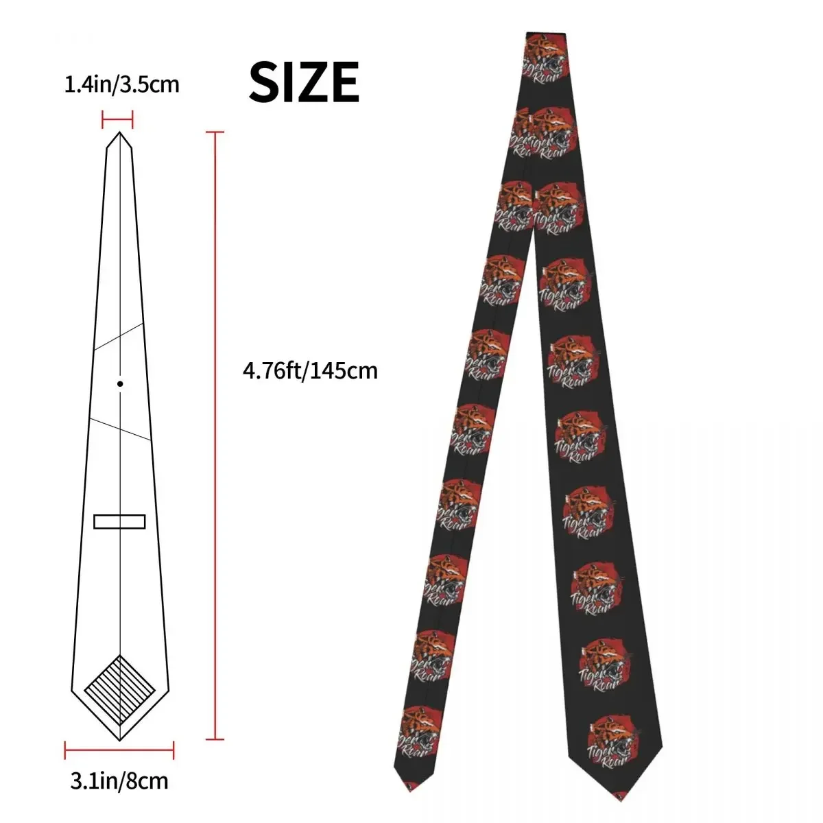 Tiger Illustration Tie For Men Women Necktie  Clothing Accessories