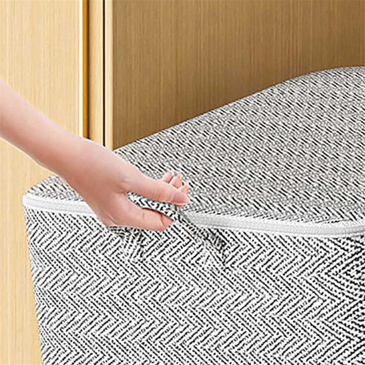 Non-Woven Zippers Storage Bag Moving Quilt Storage Basket Travel Large-Capacity Clothing Storage Bag