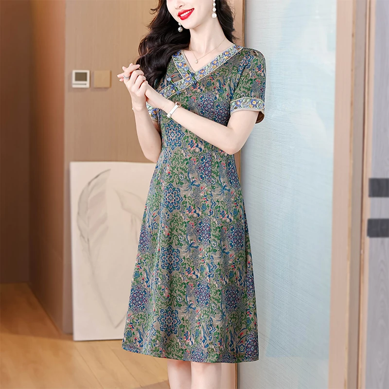 

Роскошное платье миди с вышивкой блестками, 2024, элегантное повседневное вечернее платье, летние женские шелковые атласные винтажные пляжные облегающие платья