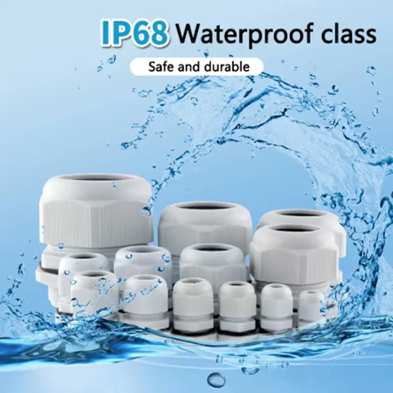1/2/5/10pcs Waterproof Cable Gland Cable Entry IP68 PG7-PG36 White/Black Nylon Plastic Connector Joint