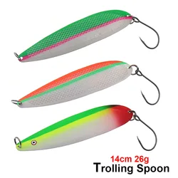 Metal Trolling Spoon  14cm 26g thin Spoon Lure Fishing Lure Hard Bait Spinner Bait Isca Artificial Peche Fishing Tackle