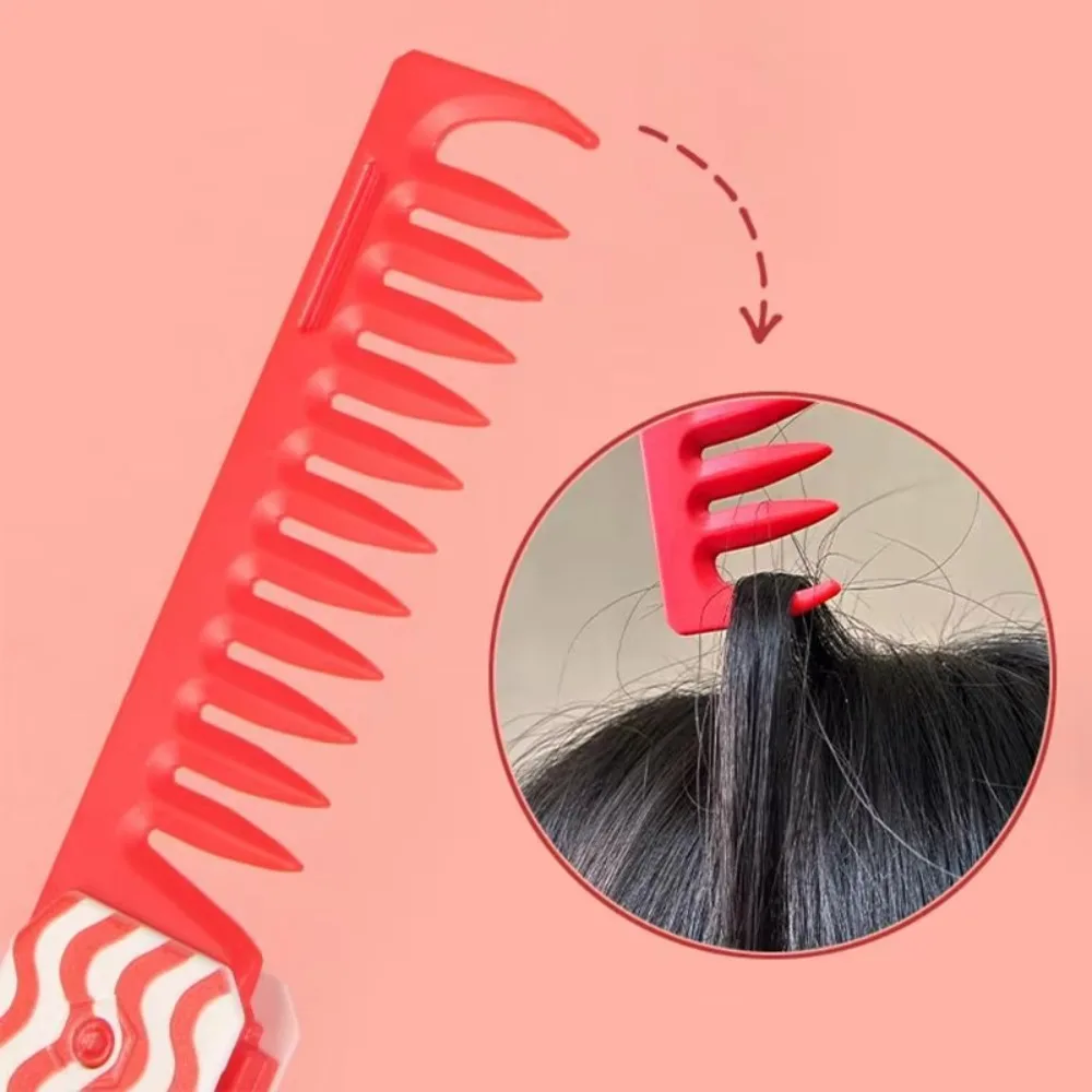 

Portable Folding Hair Comb Plastic 3 In 1 Folding Pocket Comb Multifunctional Oil Head Care Fine Wide Tooth Combs