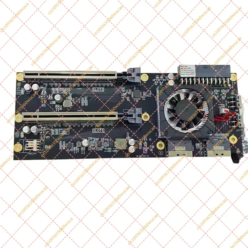 Double-Wide Dual-Slot Graphics Card Holder, PCIe 3.0 x16 to x8x8 Pass-Through Expansion with PEX8749 Chipset & ATX Power