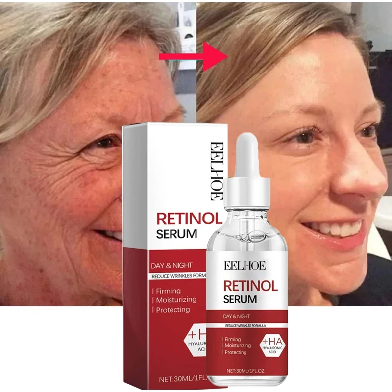 Suero reafirmante para el cuidado de la piel, colágeno de Retinol, elimina las arrugas, Lifting, antienvejecimiento, líneas finas, palo de ojos, Mejora la hinchazón