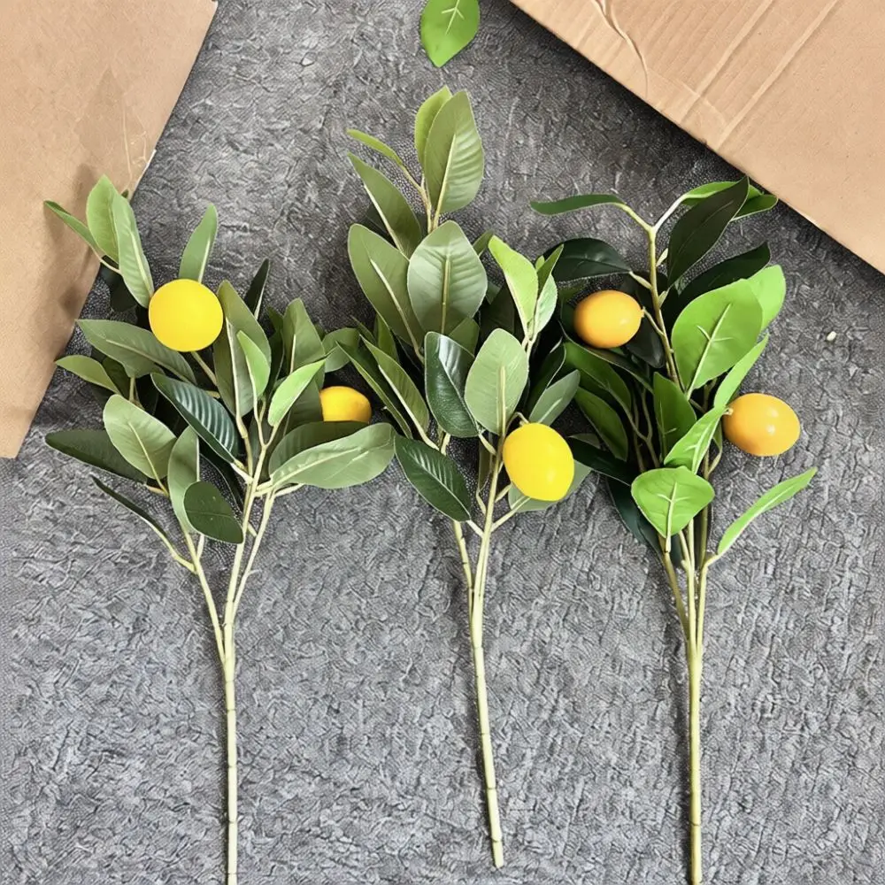 Lifelike Artificial Lemon Branch Faux Plant Floral Decoration For Living Room Table Wedding Home Style Ornament