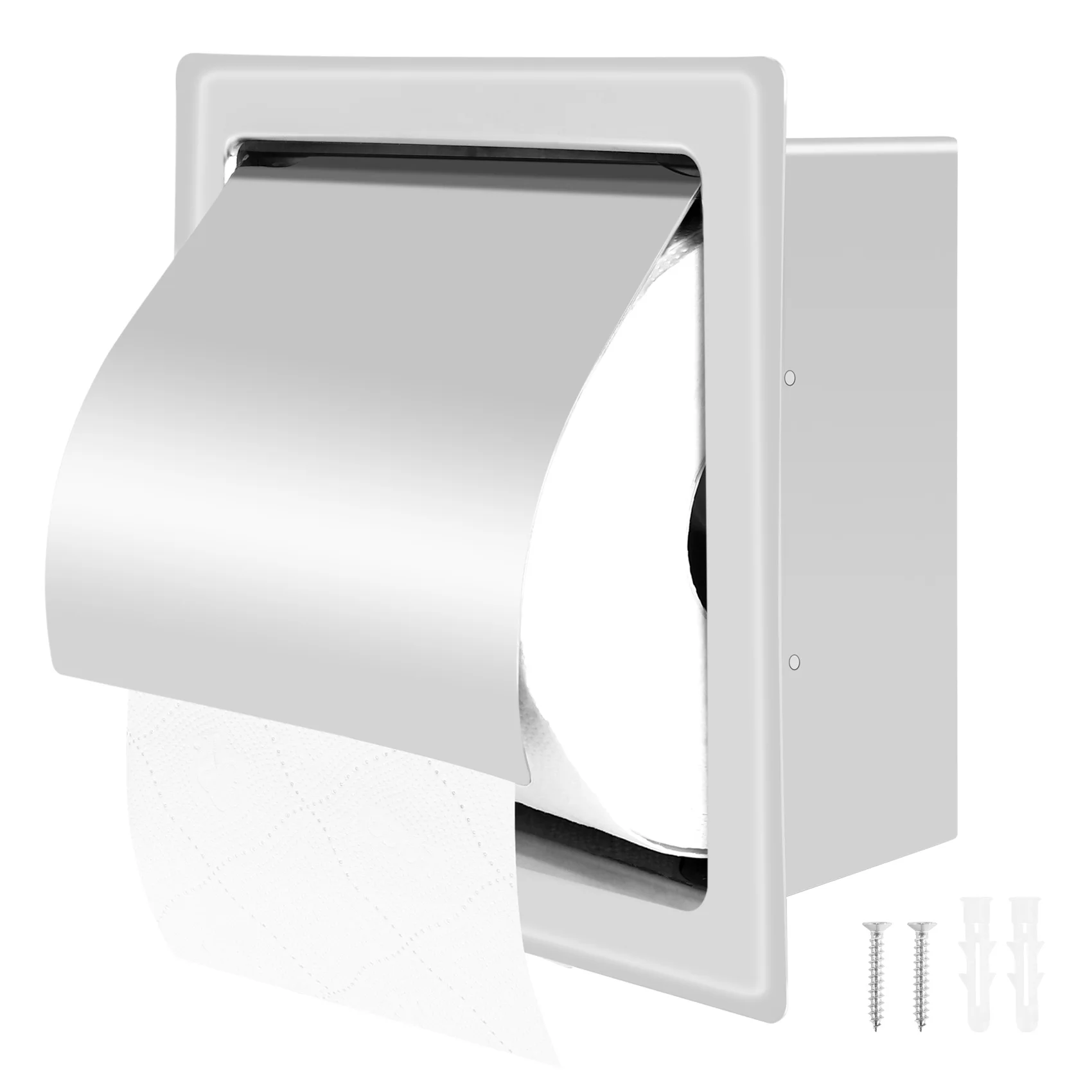 Stainless Steel Recessed Toilet Paper Holder Wall Toilet Paper Holder,Modern Style