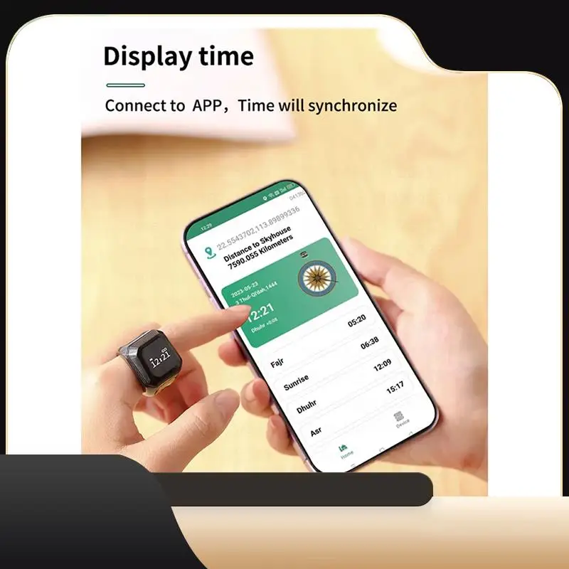 

1 шт. умное кольцо Bluetooth, многофункциональный удобный Bluetooth-счетчик для пальцев, черный-T44C