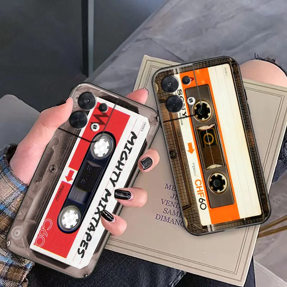 Funda Coque Case For OPPO FIND X5 X3 X2 RENO 10 8 7 7Z 2Z 6 6Z 5 Lite Pro Plus 4G 5G Case Shell Cover Vintage Old Cassette Tape