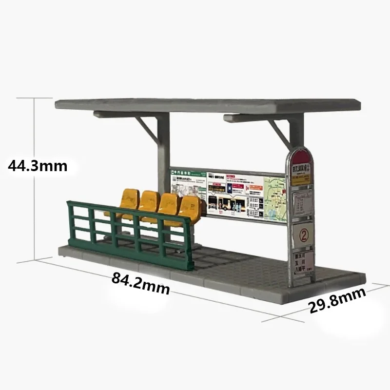 

1/64 Japanese-Style Bus Stop Shelter Model Urban Architecture Scene Diorama
