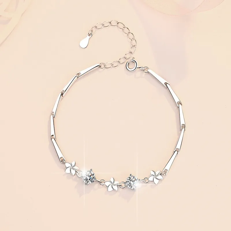 Little Luck PT950 Platinum 1CT Moissanite Bracelet Women's Gentle Sparkling Daily Dating Lucky Gift Jewelry