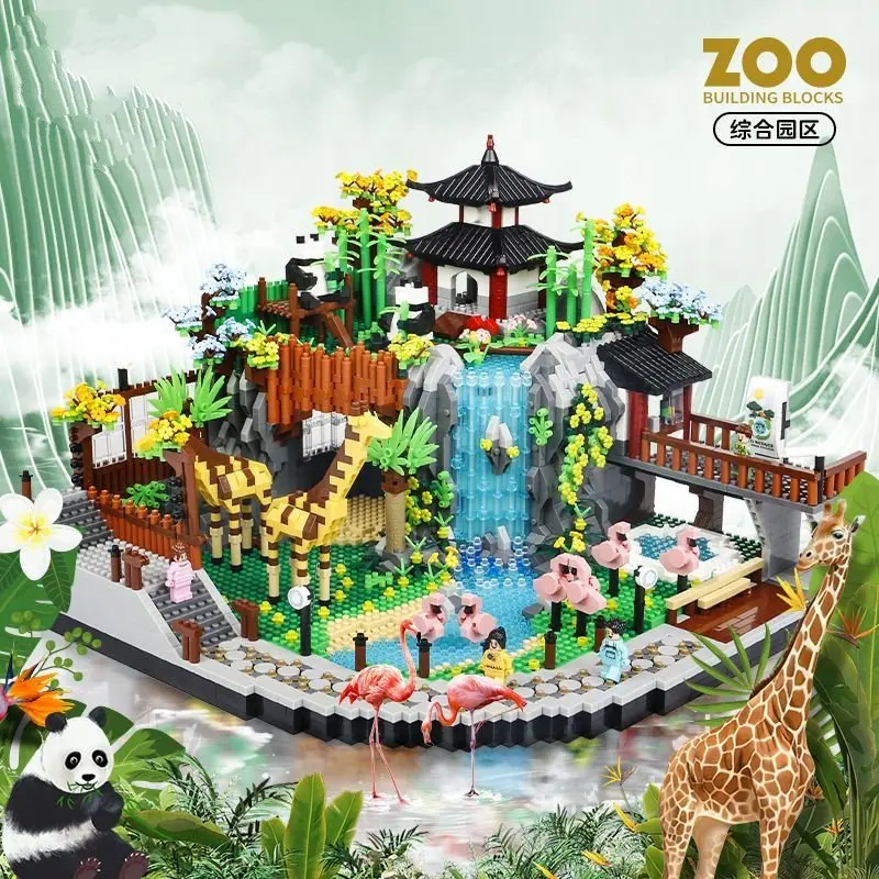 5000pcs New Collection Park Series ZOO Building Blocks Micro Particles Toys Difficult Birthday Gifts