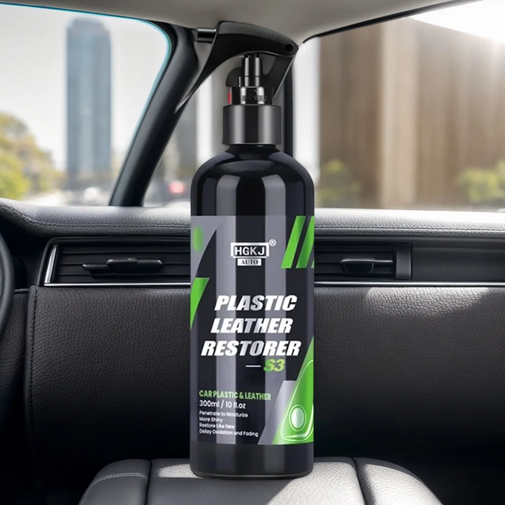 

100 мл автомобильный спрей для восстановления пластика и кожи — восстанавливает черный блеск для внутренней отделки и резины (инструмент для автоматической чистки)