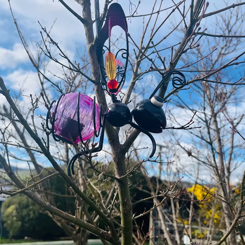

Solar Powered Insect Statue Outdoor Christmas Decor Metal Bee Butterfly Dragonfly Ornaments Waterproof For Garden Art Decoration