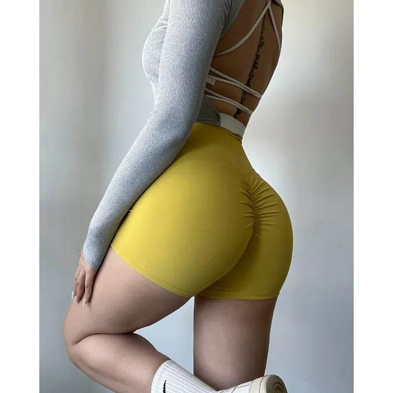 Women's High-waisted Sexy Yoga Pants Womens Slim-fit Shorts Women Fitness Sports Shorts Running Breathable Ladies Skinny Pant