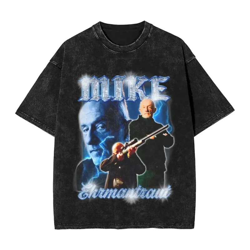 Mike Ehrmantraut Breaking Bad T Shirts Hip Hop Washed Short Sleeve Oversize T-Shirts Men Women Tops Streetwear Graphic Tees