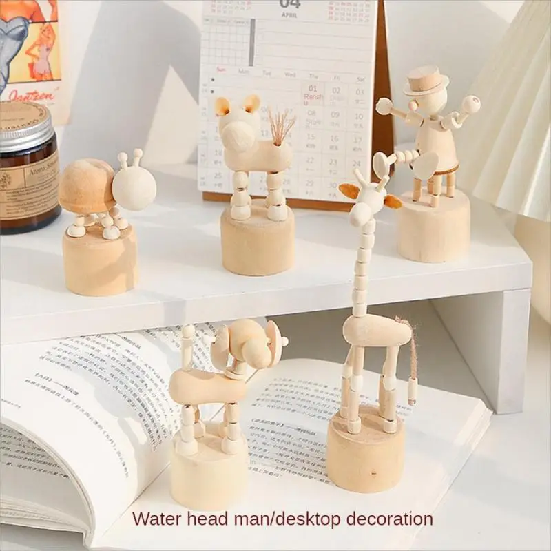 Wooden Nordic Style Bedroom Decoration Children Educational Toys Lovely Small Animals Creative Mini Tabletop Ornaments