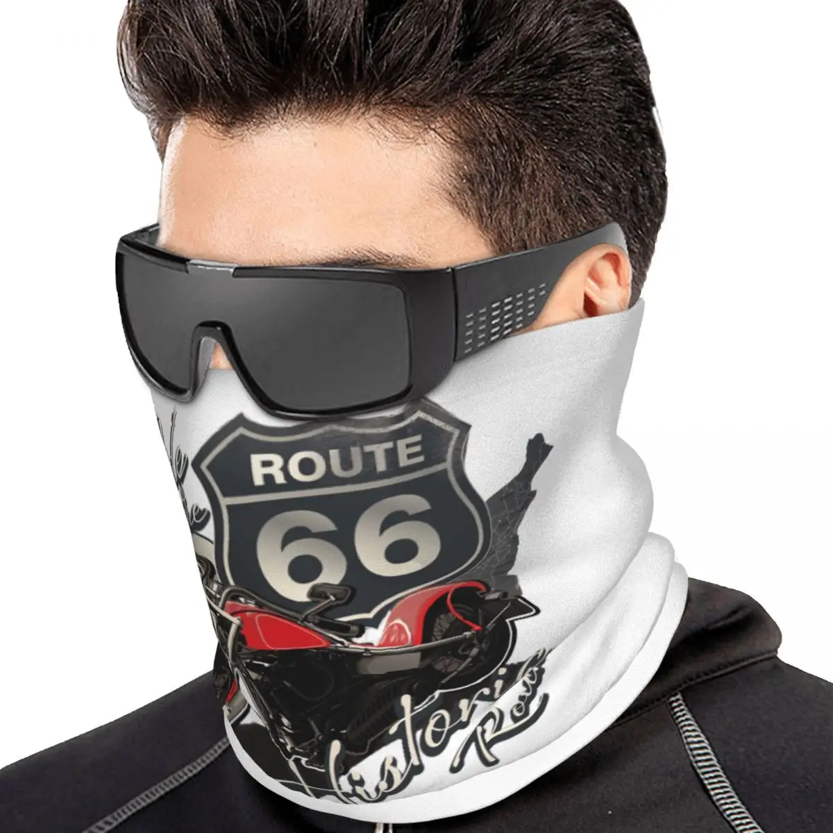 Gaiter pescoço unisex para passeio de motocicleta, Headband inverno, Warm Wrap, Rota 66, Unisex