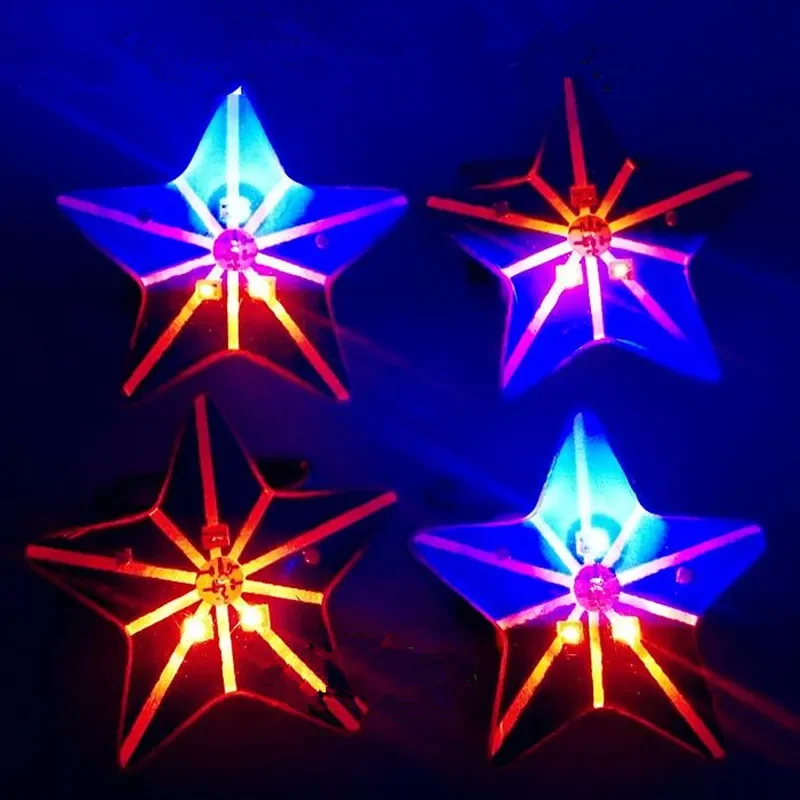 50pcs Star LED Light  Blinking Brooch Pin Flashing Badge Toy Jewelry Gift Glow Party   Decoration  Navidad  Wedding Festival