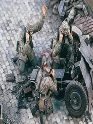 도색되지 않은 키트 1/35 낙하산 병 승무원(3 피규어) 모르타르 수지 그림 미니어처 차고 키트는 포함되지 않음