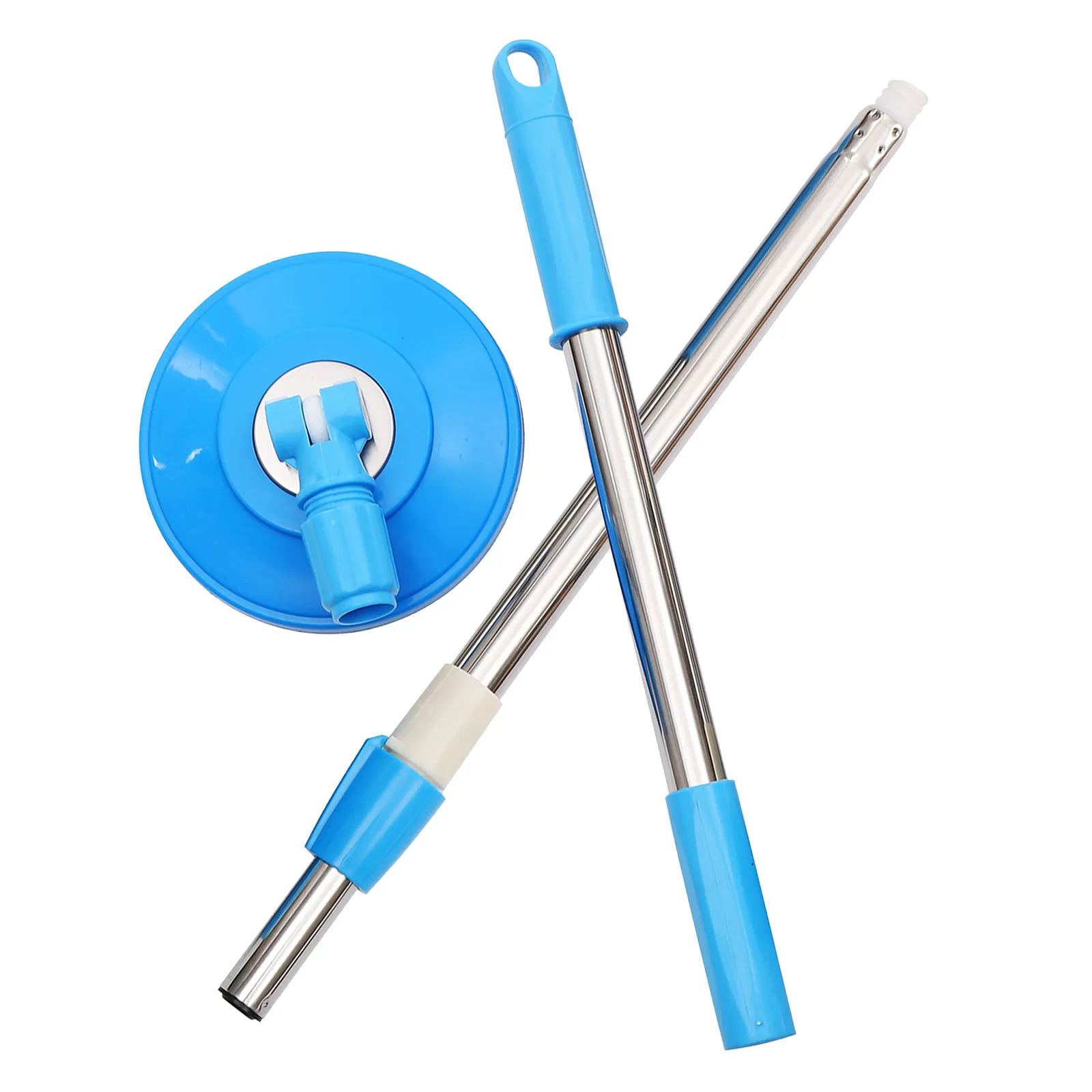 

Вращающаяся ручка для швабры из нержавеющей стали синего цвета, с поворотной на 360 градусов головкой, сменные аксессуары для уборки, инструменты и принадлежности для дома