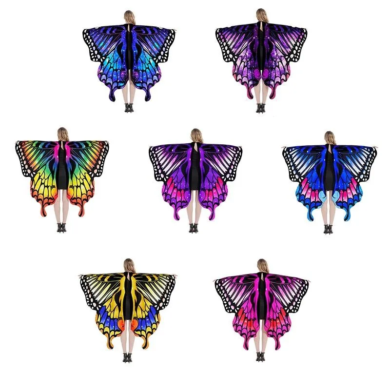 Capa de mariposa con alas para mujer, disfraz de Halloween para adultos, capa de disfraz para mujer, accesorios de regalo de recuerdo de fiesta