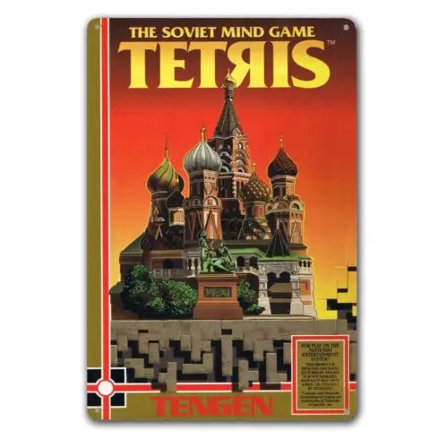Tetris Nes Retro Video Game Metal Poster Tin Sign 20*30cm-aluminum